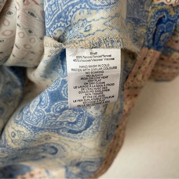 Chic Blue and Cream Wrap Mini Dress - Picture 6 of 6